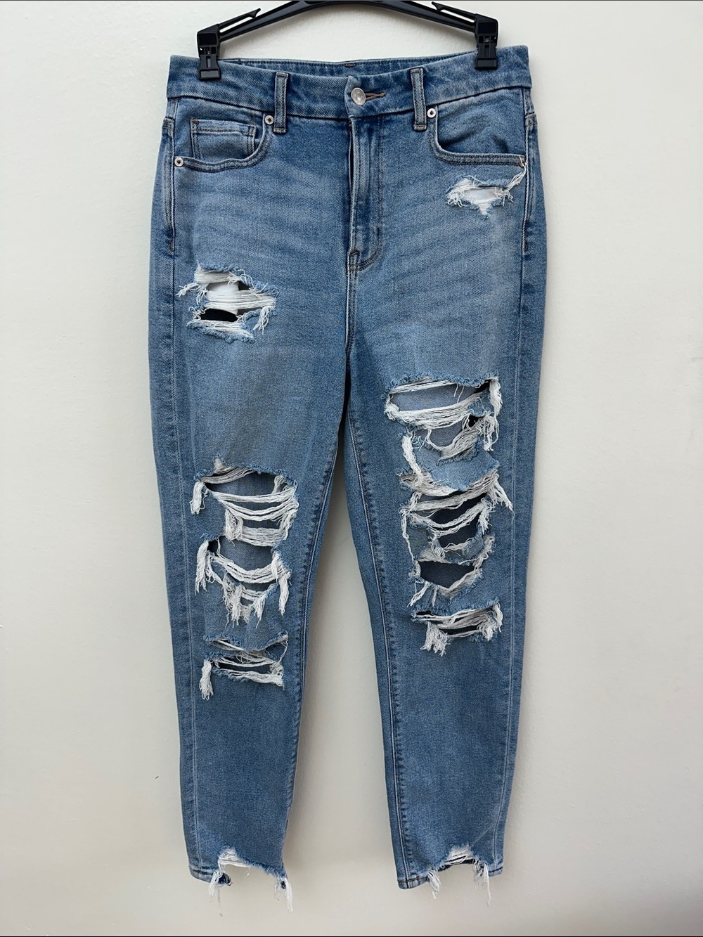 Distressed High-Rise Women's Blue Denim Jeans